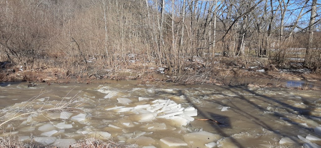 Ice in a creek - letting go, meditation, yoga